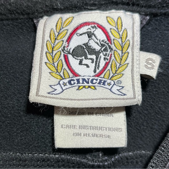 Cinch Softshell Jacket Mens Small Black Full Zip Western Coat Fleece Lined - Picture 5 of 16